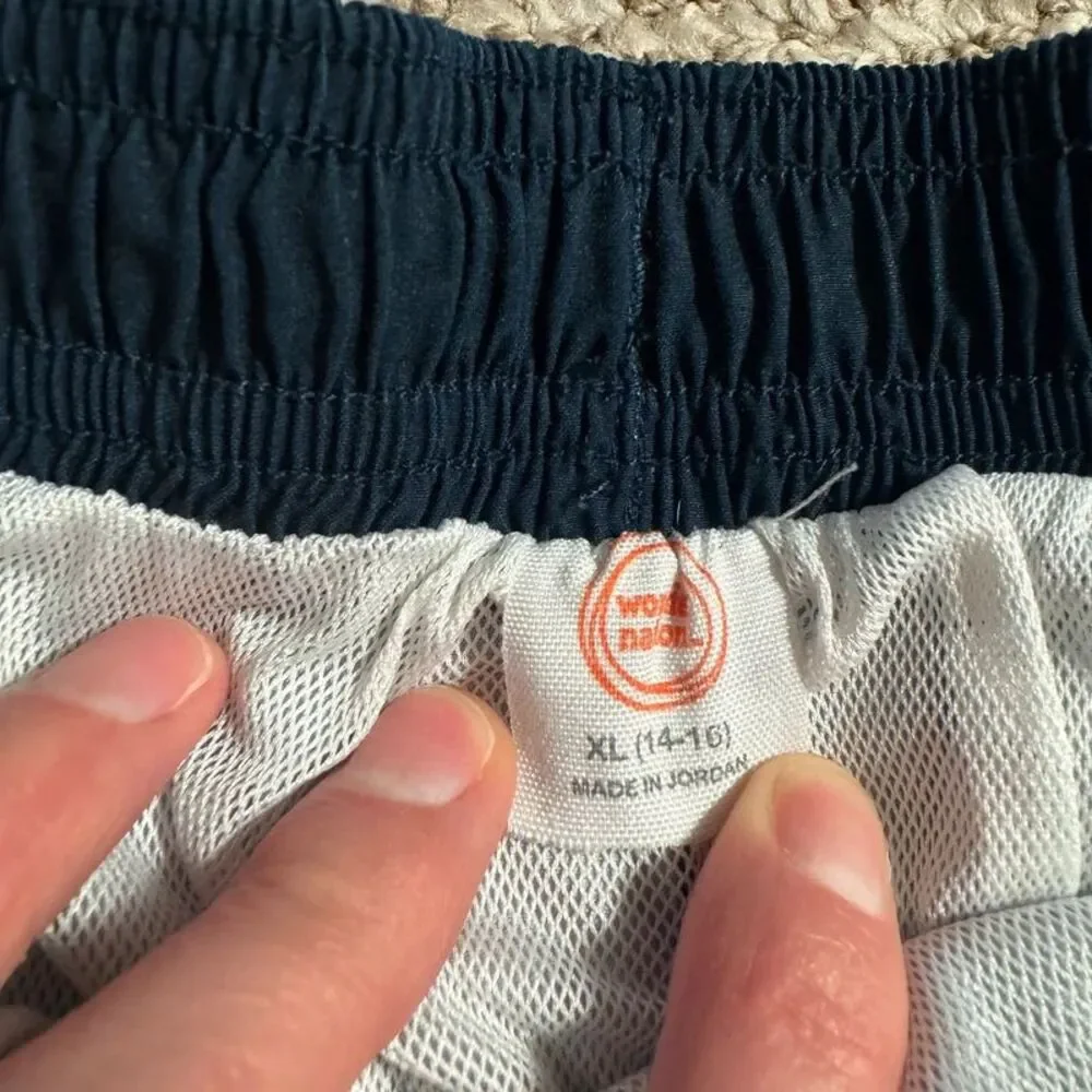 Wonder Nation Board Shorts Boys XL 14-16 Navy Red Blue Ombre Swim Trunks